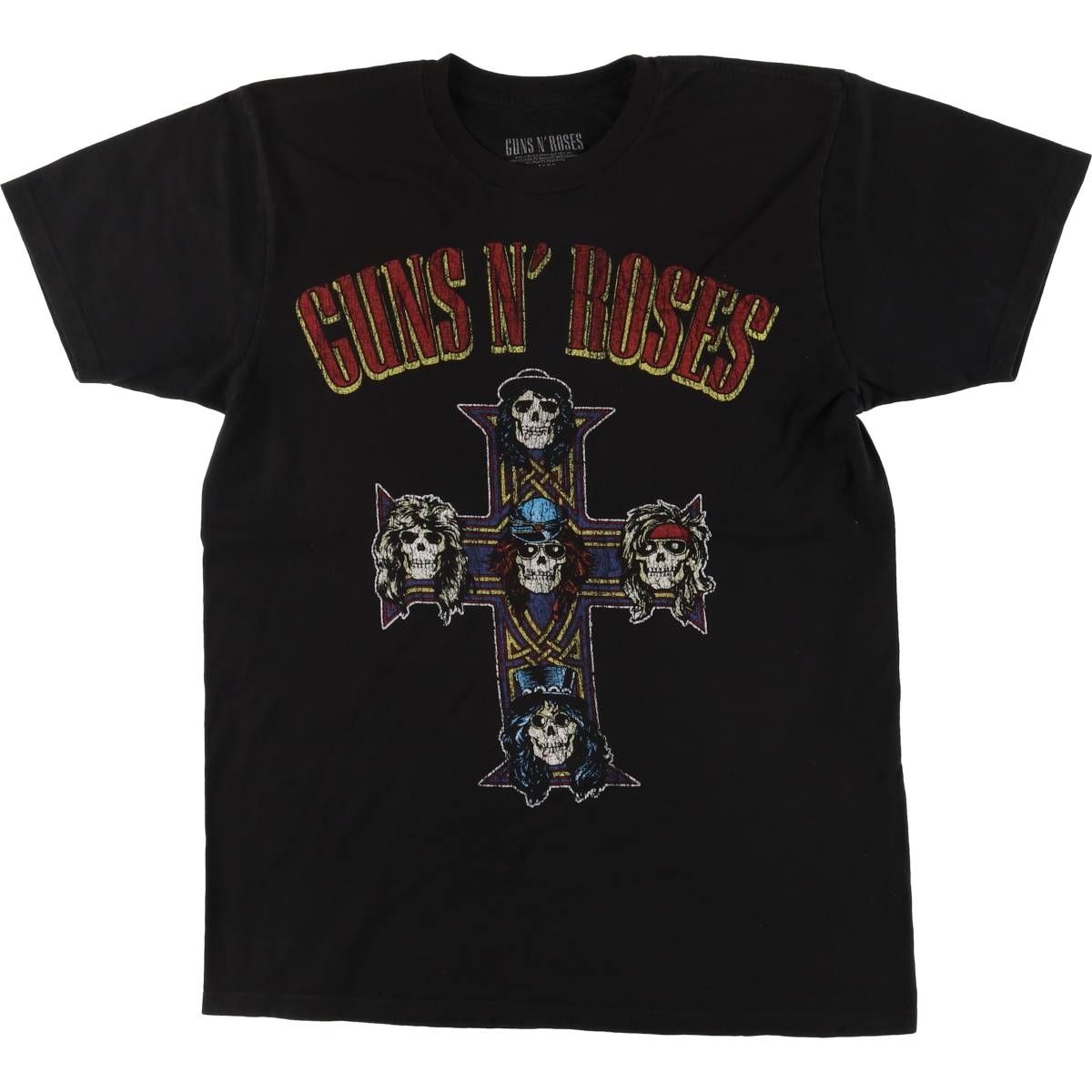古着 GUNS N ROSES ガンズアンドローゼズ ドクロ柄 スカル柄 バンドTシャツ バンT メンズM相当|eaa547242
