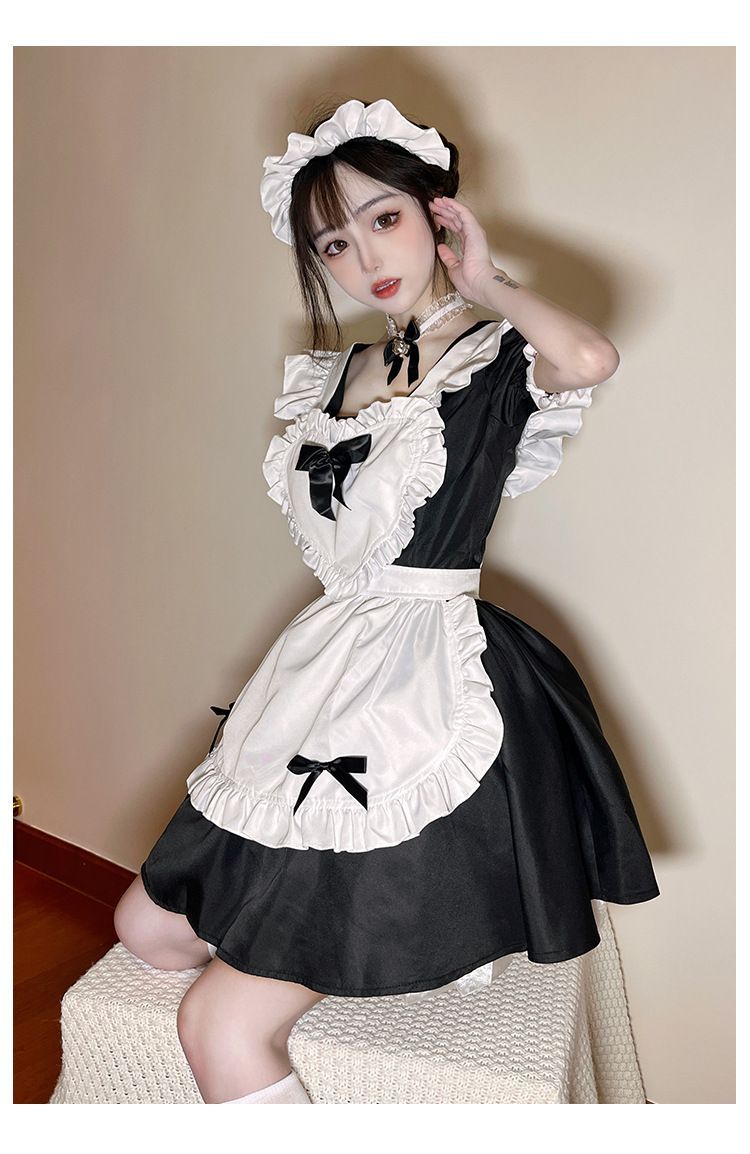 A209 メイド服 誘惑 可愛い コスプレ 一式セット ストッキング付き 高 