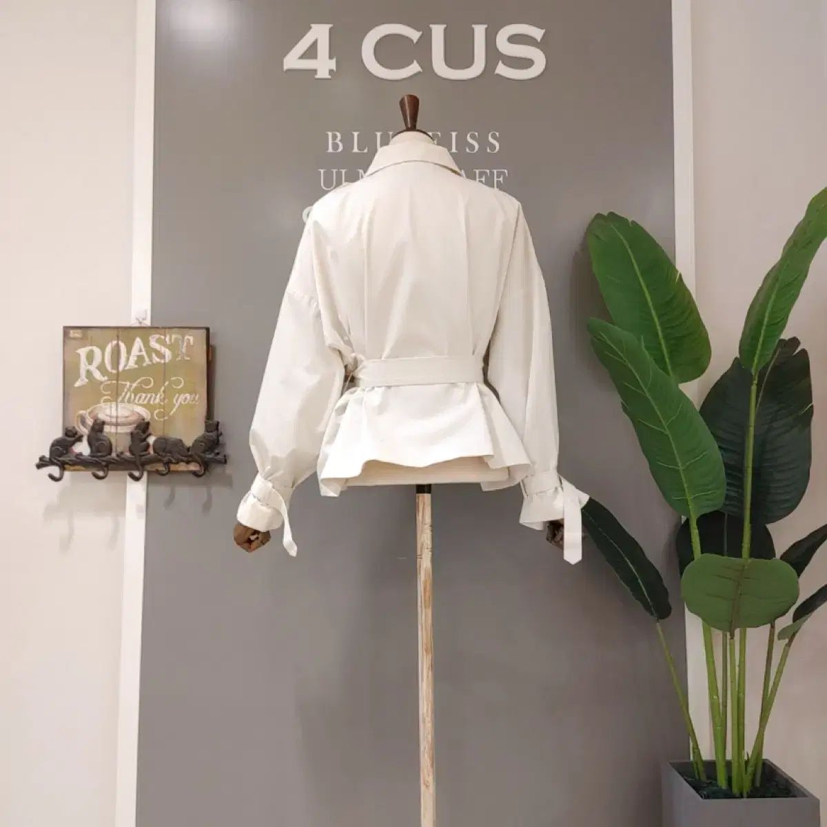 ベルト付き トレンチ ショート ジャケット