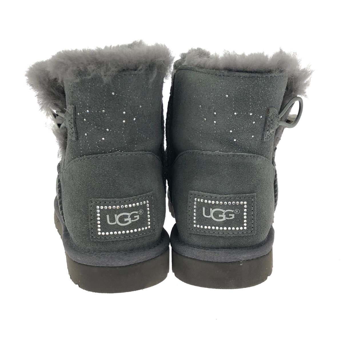 UGG ブラック ファー付きムートンブーツ 1円～ UGG アグ ムートン