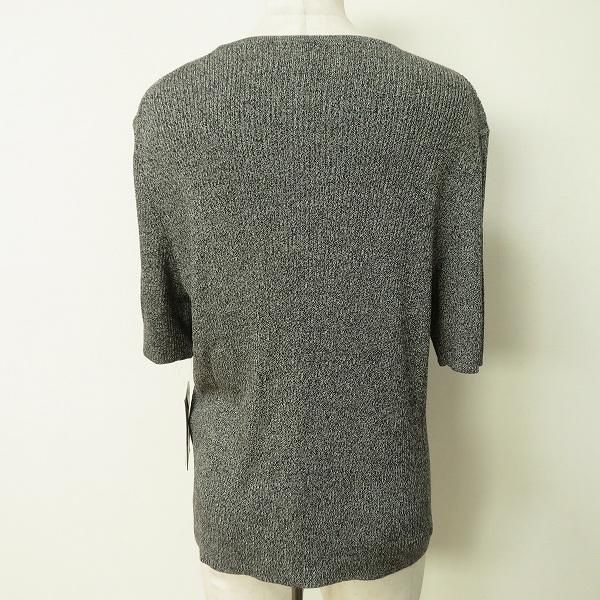 Leilian　レリアン　半袖セーター　サイズ15プラス　グレー　インナー セール】 レース切替カットソー【Leilian WHITE LABEL