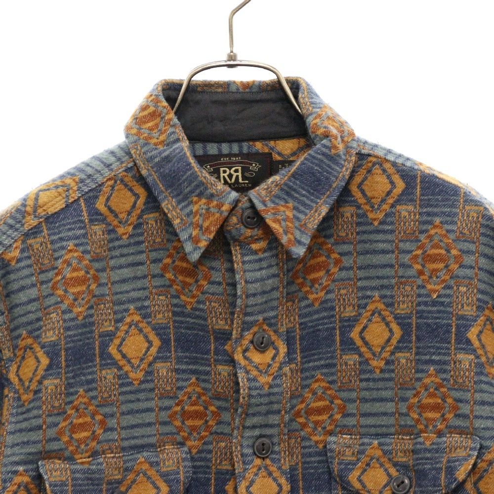 RRL (ダブルアールエル) ネイティブ ジャガード 長袖シャツ ブルー