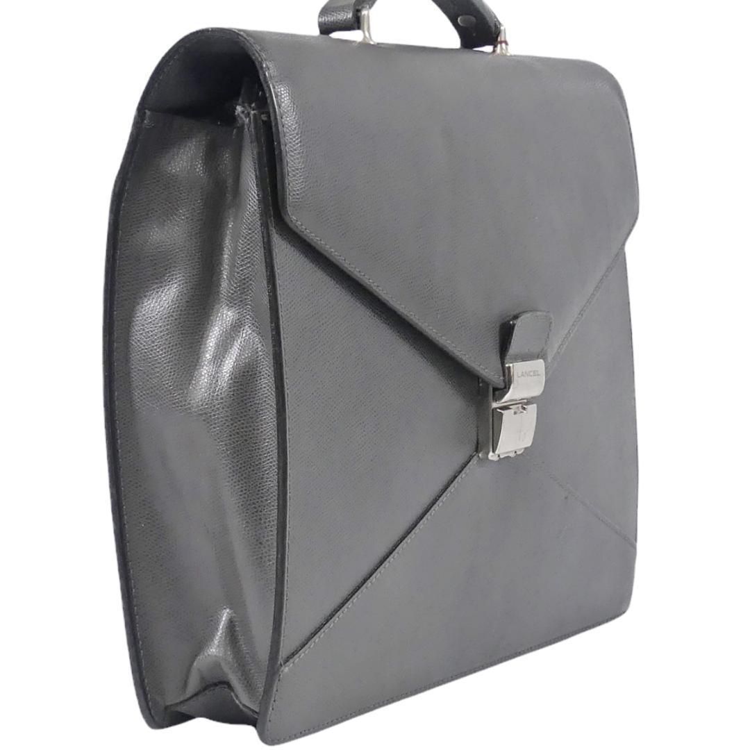★LANCEL★ビジネスバッグ ランセル グレー ブリーフケース レザー フランス製 ビジネスバッグ 本革 ブリーフケース レザー メンズ