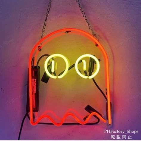 ネオンサイン パックマン ゴースト ネオン看板 LEDライト 壁掛け 芸術的 存在感抜群 店内装飾 24×28cm A379