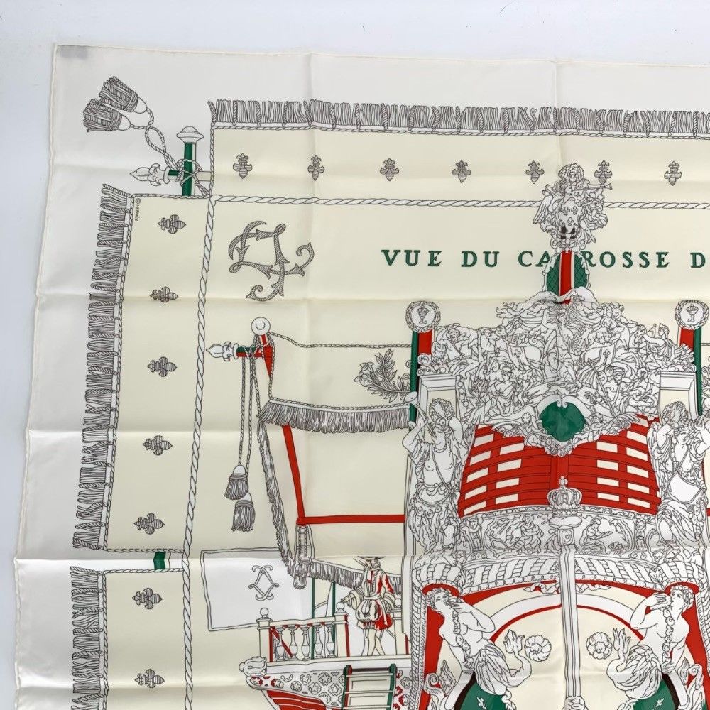 美品 HERMES エルメス カレ90 VUE DU CARROSSE DE LA GALERE LA