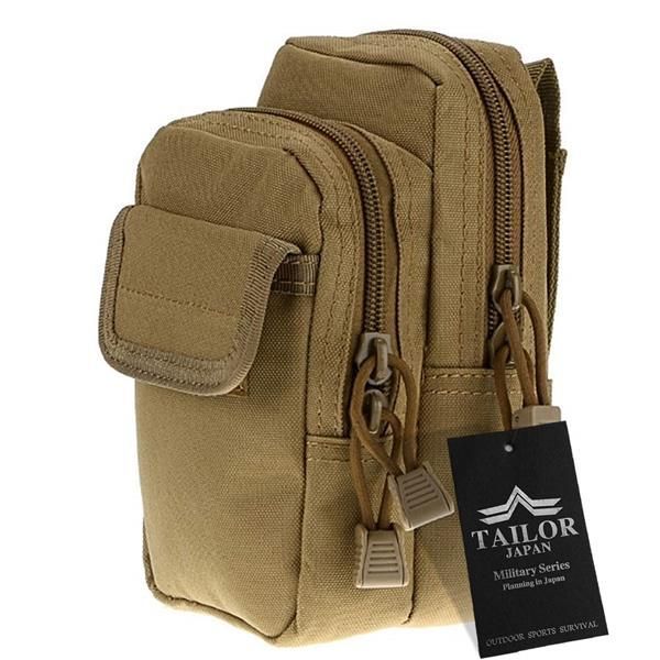 新品ブラウン 【TAILOR JAPAN】タクティカルポーチ ミリタリーポーチ スマホ サバゲー モール タクティカルバッグ ミリタリーバッグ アウトドア (ブラウン)