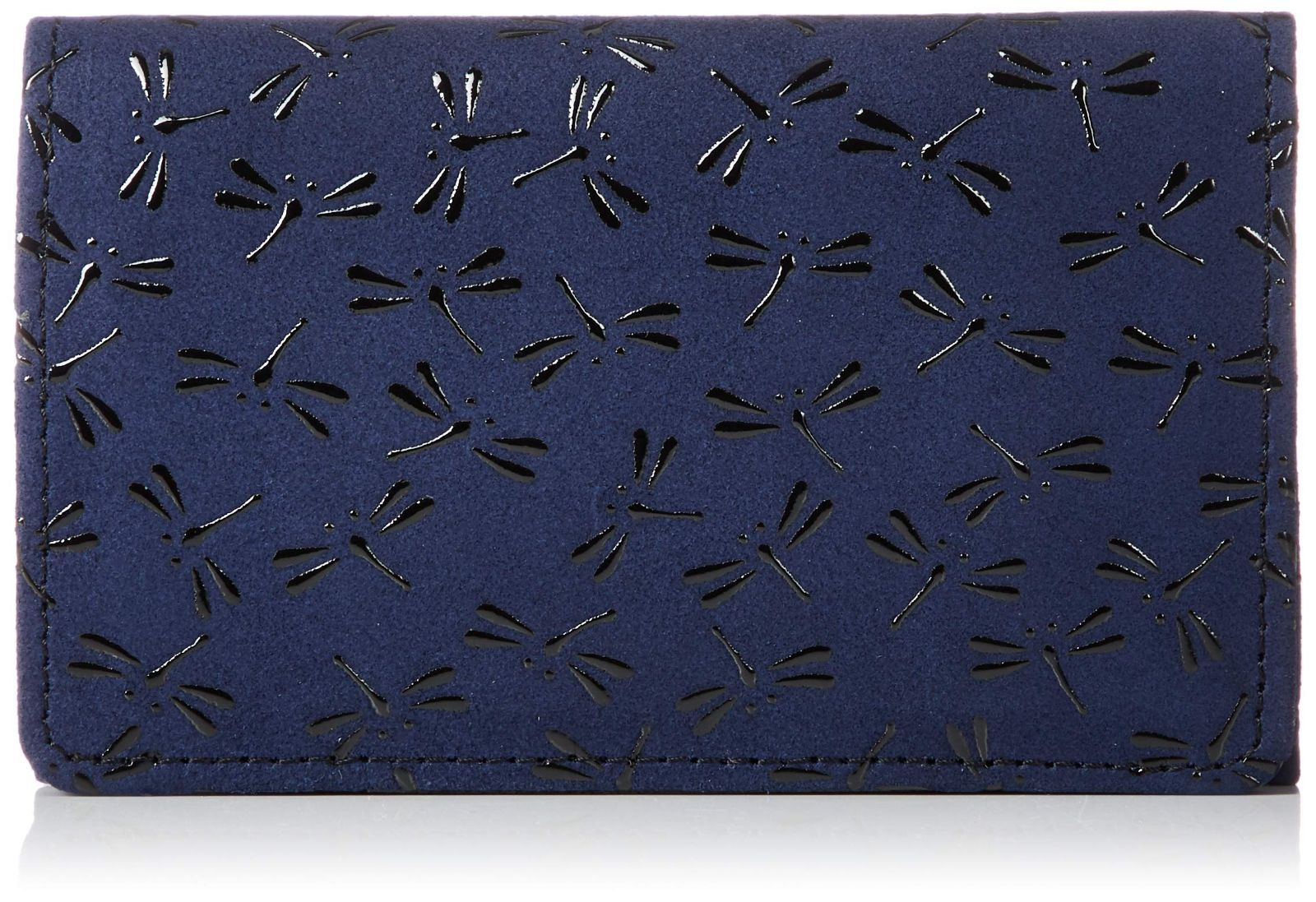 Color 紺地鹿革×黒漆 とんぼ柄 2501-04-008 インデンヤ 名刺入れ 2501-04-008 紺地鹿革×黒漆 とんぼ柄