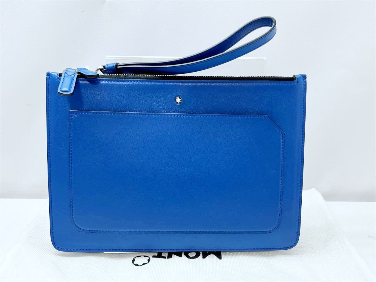 ほぼ♥ MONTBLANC マイスターシュテック アーバン ダブルジップ クラッチバッグ セカンドバッグ ブルー