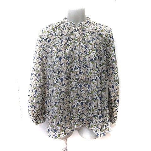 MACPHEE◆長袖ブラウス/38/コットン/NVY/花柄/12-01-14-01135 マカフィー MACPHEE トゥモローランド シャツ ブラウス 長袖