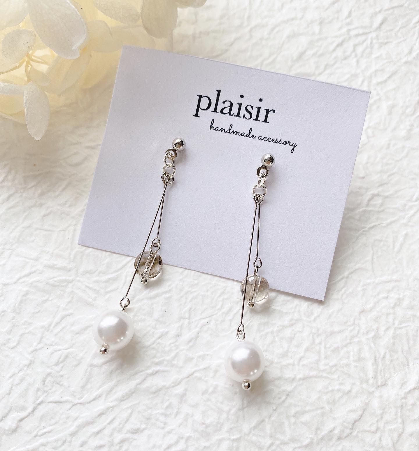 ☆196❤️パール ひねり ピアス イヤリング ハンドメイド 細い