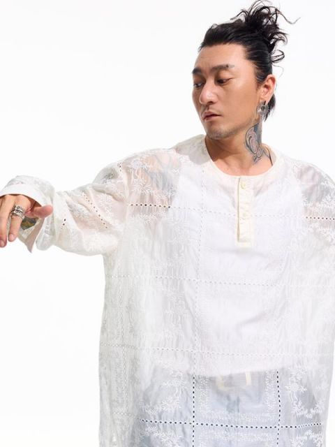 春 コーデ メンズ 服 シンプル ファッション オシャレ 大人 かっこいい 大きいサイズ ストリート 紳士服 プルオーバー シャ ツ ゆったり 日焼け防止 長袖 シャツ