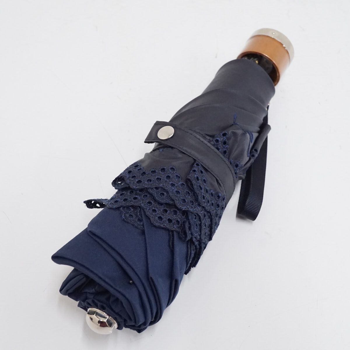 ラルフローレン 晴雨兼用折日傘 USED黒 スカラップ刺繍 UV 軽量 ラルフローレン 晴雨兼用折日傘 USED黒 スカラップ刺繍 UV 軽量