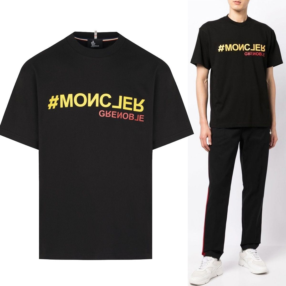 211 MONCLER GRENOBLE モンクレール グルノーブル 8C00005 8390T ブラック Tシャツ クルーネック 半袖