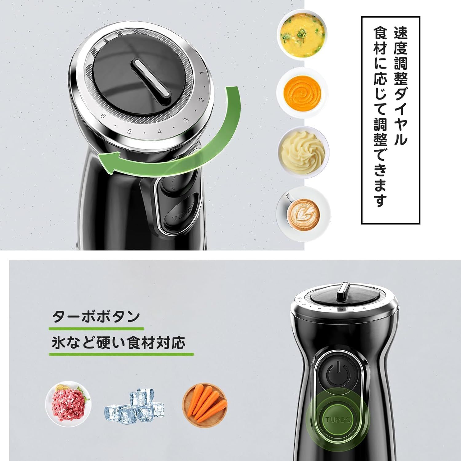 QOOQOOGE ハンドブレンダー 離乳食 ブレンダー 15000回/分 一台6