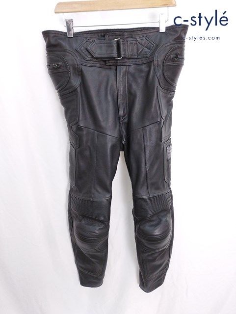 【牛革】KADOYA レザーパンツ 黒 L カーゴパンツ 本革 ライダース 牛革】KADOYA レザーパンツ 黒 L カーゴパンツ 本革 ライダース