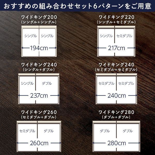 ベッド ワイドキング 240(S+D) ベッドフレームのみ ヴィンテージブラウン 2台セット 収納付き 棚付き 宮付き コンセント付き ベッド ベッドフレームのみ ワイドキング マットレス無し s+d ローベ