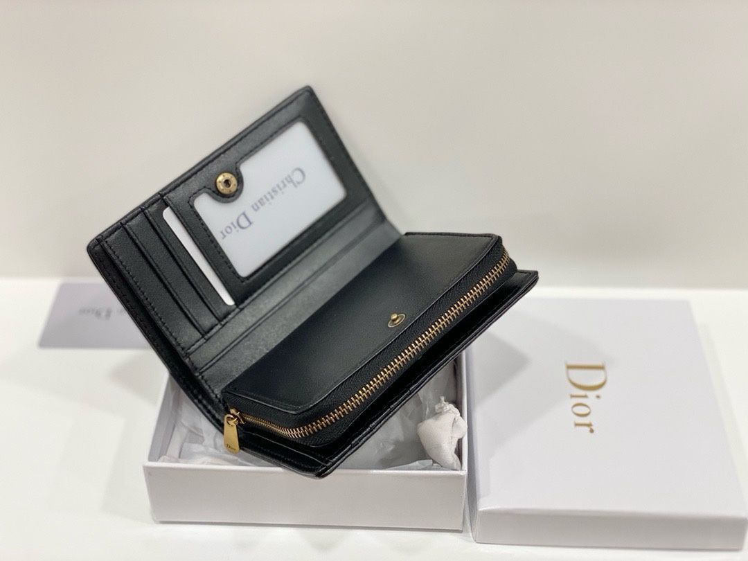 本日限定特価】Dior マルチ機能小型財布 ブラック 輸入牛皮使用
