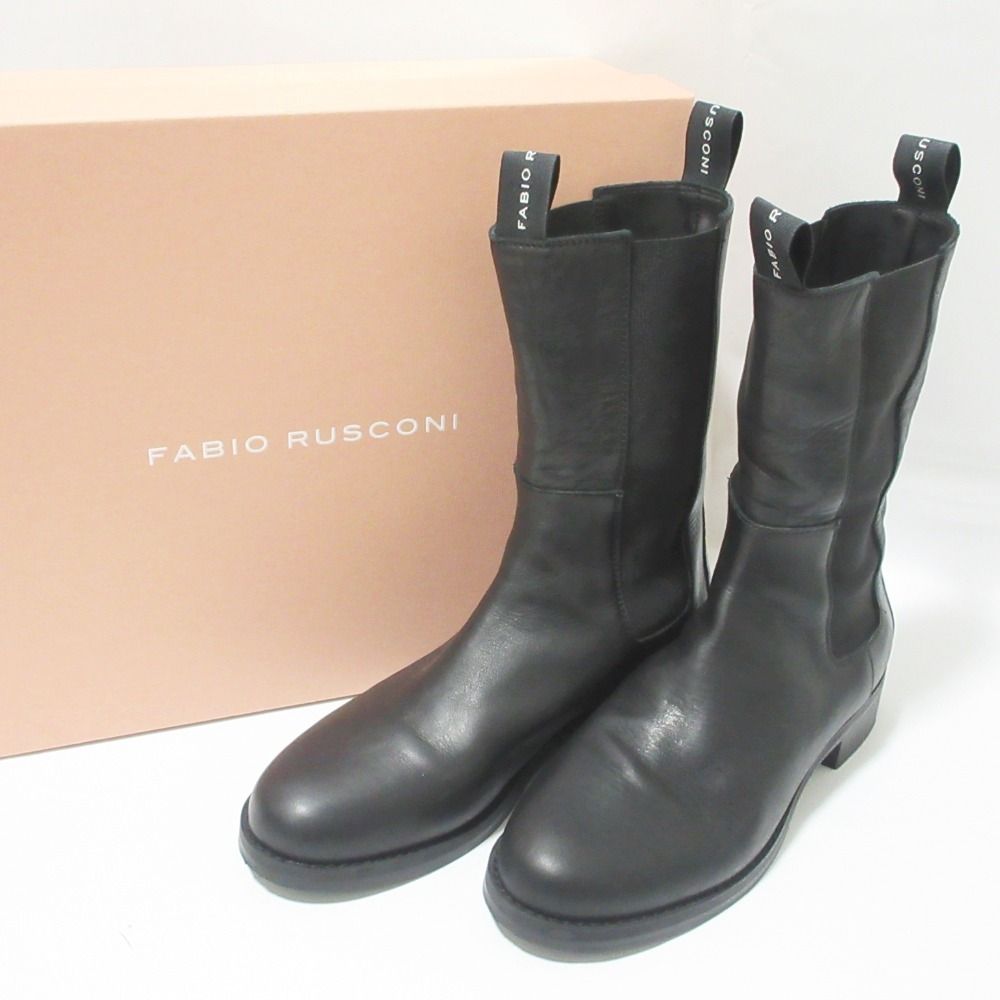 美品 FABIO RUSCONI ファビオルスコーニ レザー ショート ミドル