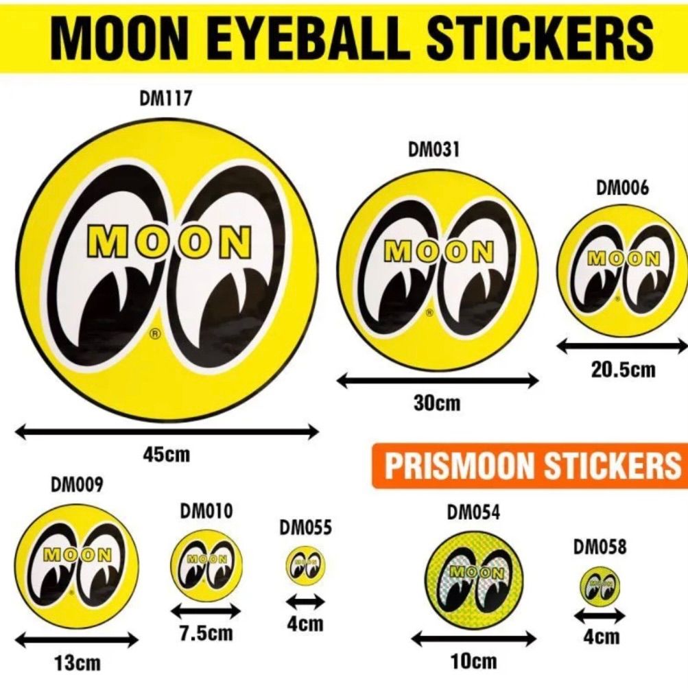 🇺🇸 新品 ★ MOONEYES ★ EYE BALL STICKER【 NORMAL 75mm・NORMAL 40mm・PRISM 40mm / 合計3枚セット 】ムーンアイズ アイボール ステッカー 車 アメ車 カスタム アクセサリー アメリカン雑貨