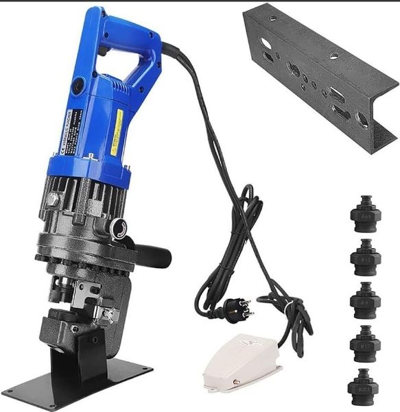 電動油圧パンチャー 10t 強力 パンチダイ5種付 鉄板 鋼板 φ6.5～20.5mm 1200W AC100V 山形鋼対応 油圧式 110v パンチ 穴あけ工具