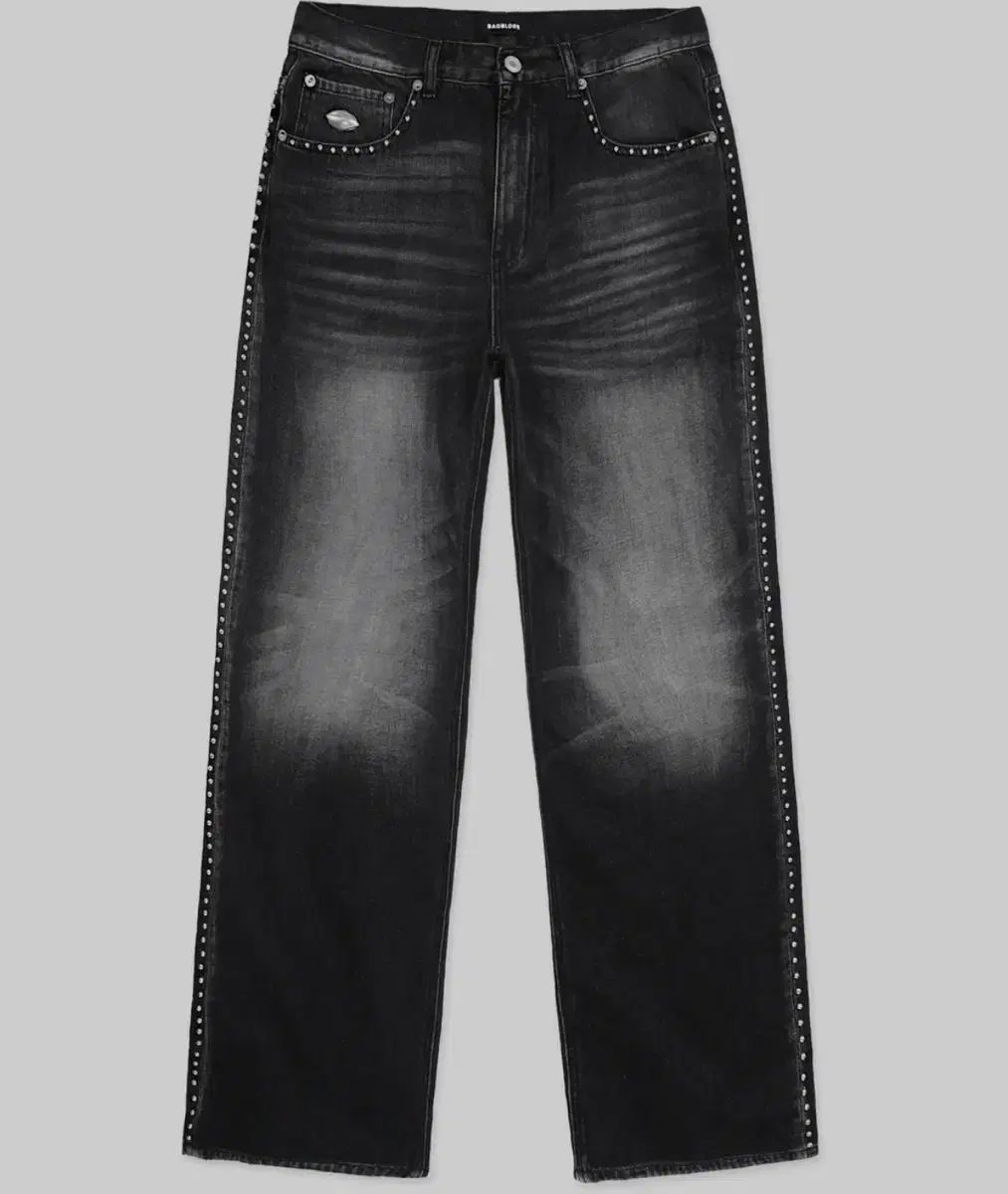 BADBLOOD バッドブラッド スタッズ デニム パンツ リラックスフィット 黒 M サイズ
