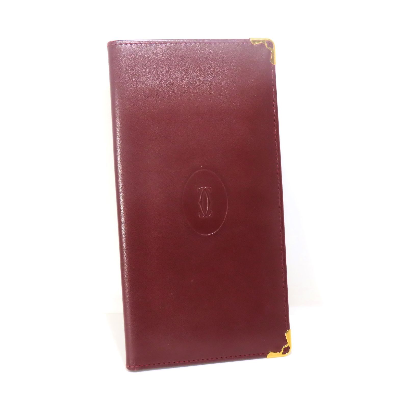 【美品】Cartier カルティエ マストラン 長財布 札入れ カード ボルドー 美品 Cartier カルティエ 札入れ 長財布 カーフ ボルドー 保証書