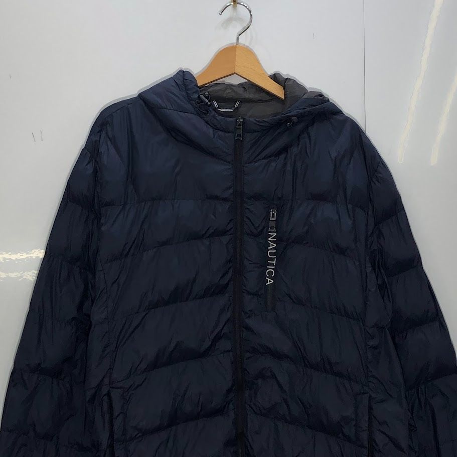 NAUTICA◆ダウンジャケット/XXL/ナイロン/GRN/nmj34147 90s ノーティカ 刺繍 リバーシブル ナイロン ダウンジャケット XXL