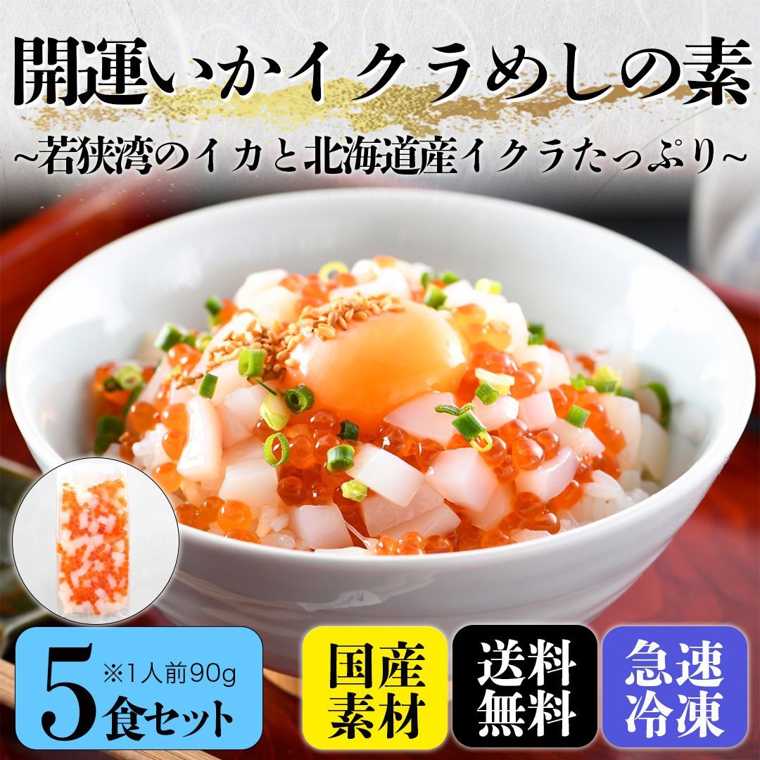 海鮮丼【開運イカいくらめしの素】５食セット90g×5