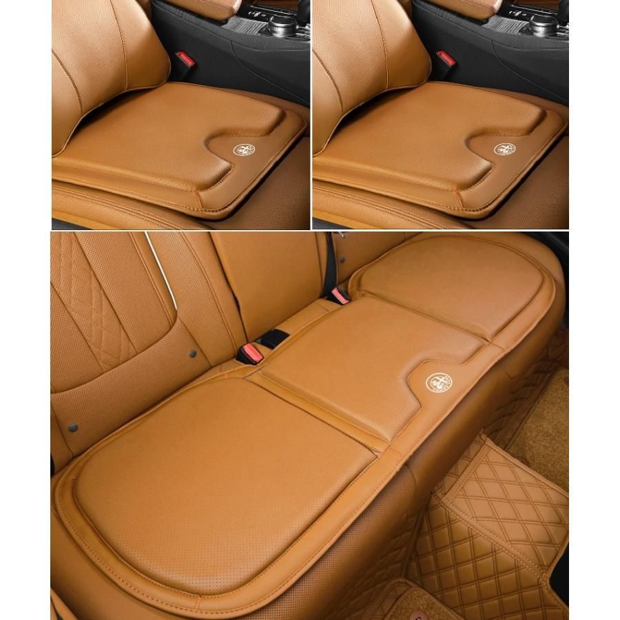 ◆アルファロメオ◆コニャックカラー◆シートクッション カーシートカバー 座布団2点+車の後席1点 座席クッション 車用シート保護 滑り止め672
