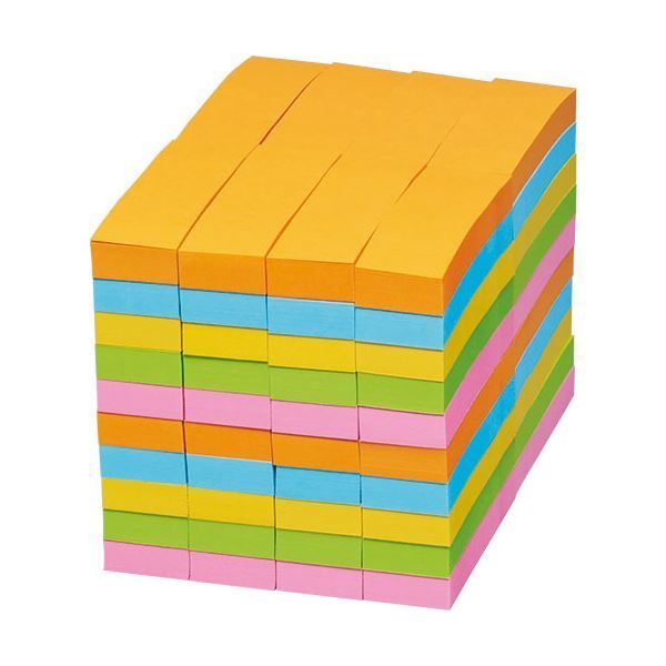 3M ポスト イット 強粘着ふせん業務用パック 75×25mm ネオン 5色 5004SS-NE 1パック 80冊