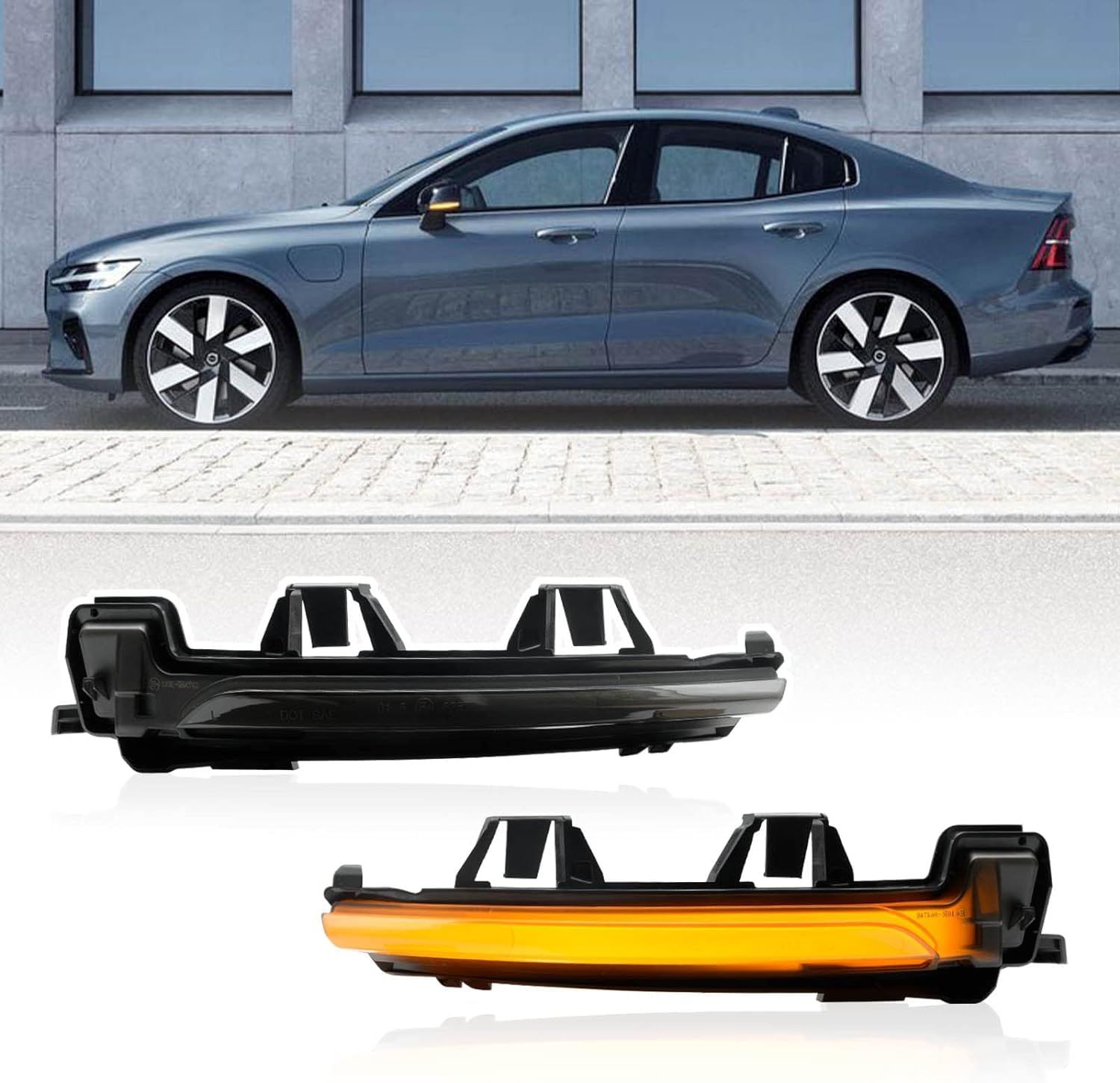 hotimp ボルボ VOLVO LED 流れて光る ドアミラー シーケンシャル ウインカー スモークレンズ仕様 2016年以降 XC40 XC60 XC90 S60 S90 V60 V90 純正交換タイプ 左右１組 Eマーク認証付 安心の日本企業