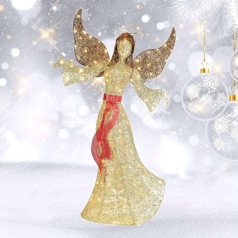 クリスマス ガーデンライト ガーデンオーナメント 置物 オブジェ 天使 エンジェル 庭オブジェ 癒しグッズ ガーデニング お庭 玄関ライト 園芸装飾 インテリア オシャレ ギフト プレゼント 贈り物 庭装飾 冬 NEXPOTALLINN_EU