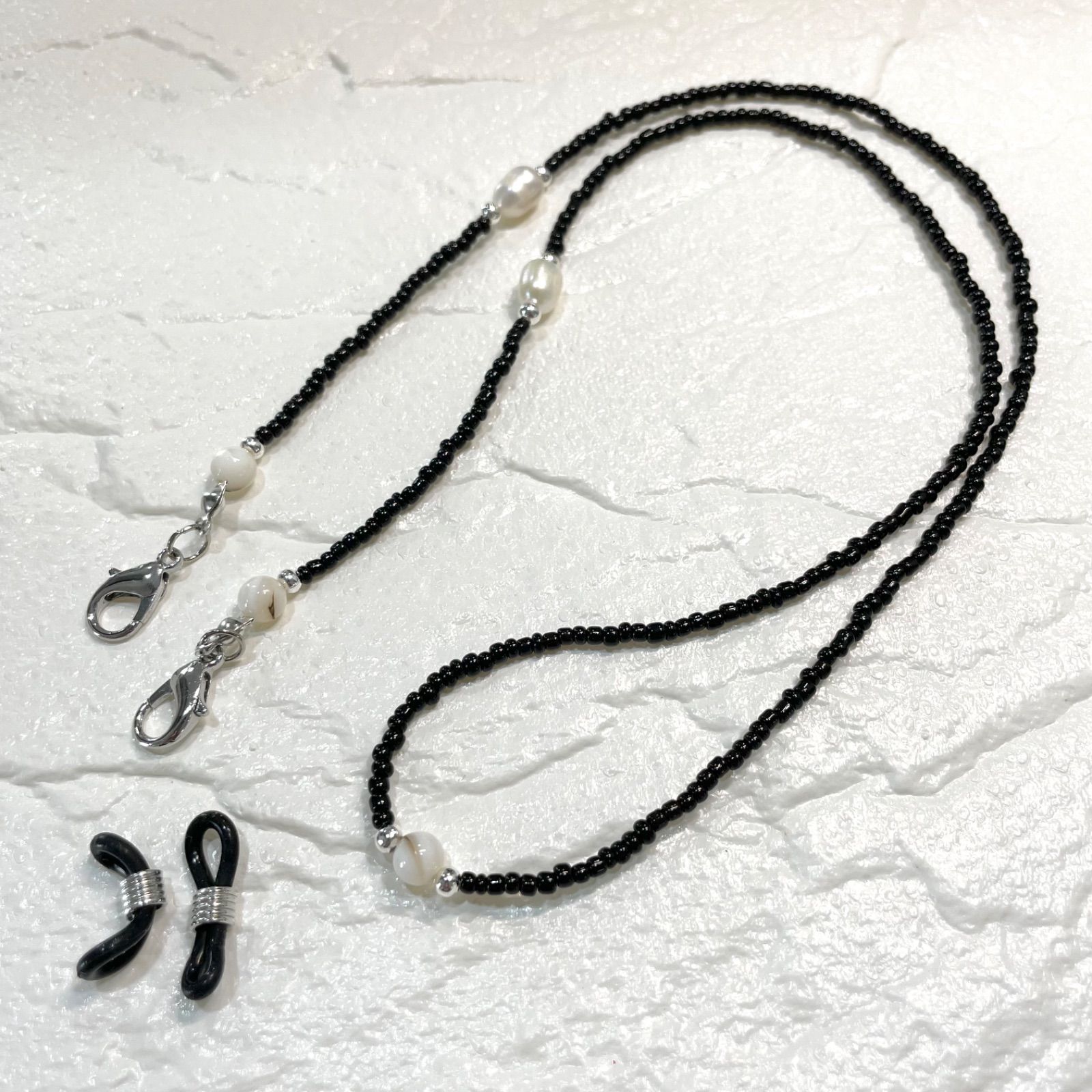 No.57 ハンドメイド マスク イヤホン チェーン 留め具付 m ruban shop メルカリ