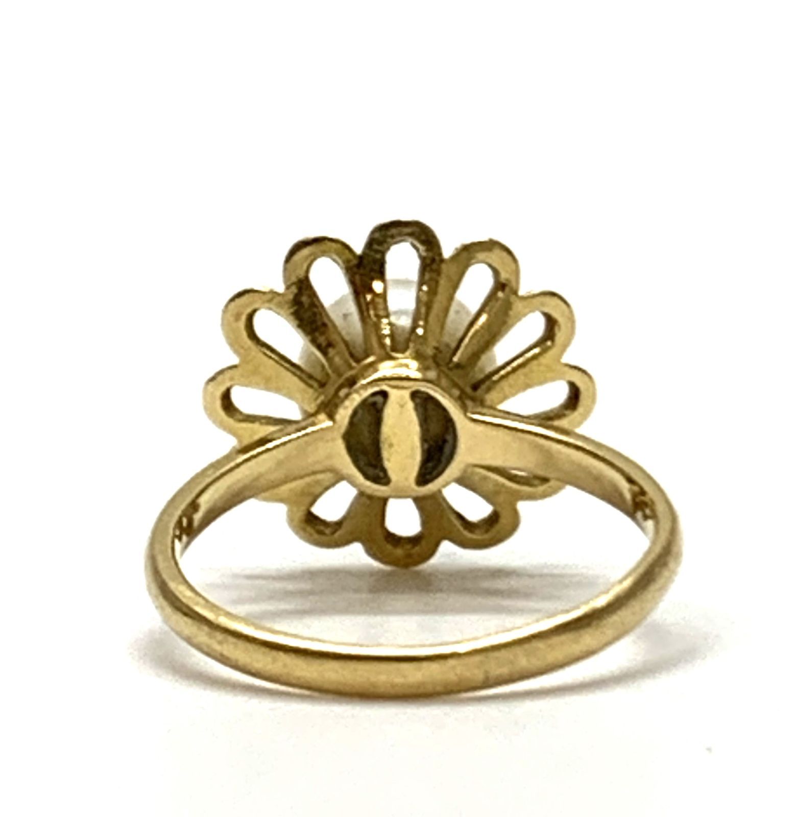 値下げ❗️K18 パール風 リング お花デザイン 小売 フラワーデザイン