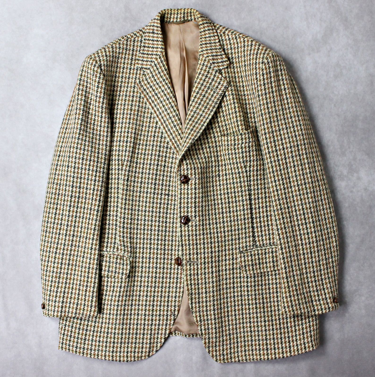 harris tweed ストア チェック柄テーラードジャケットcavarly