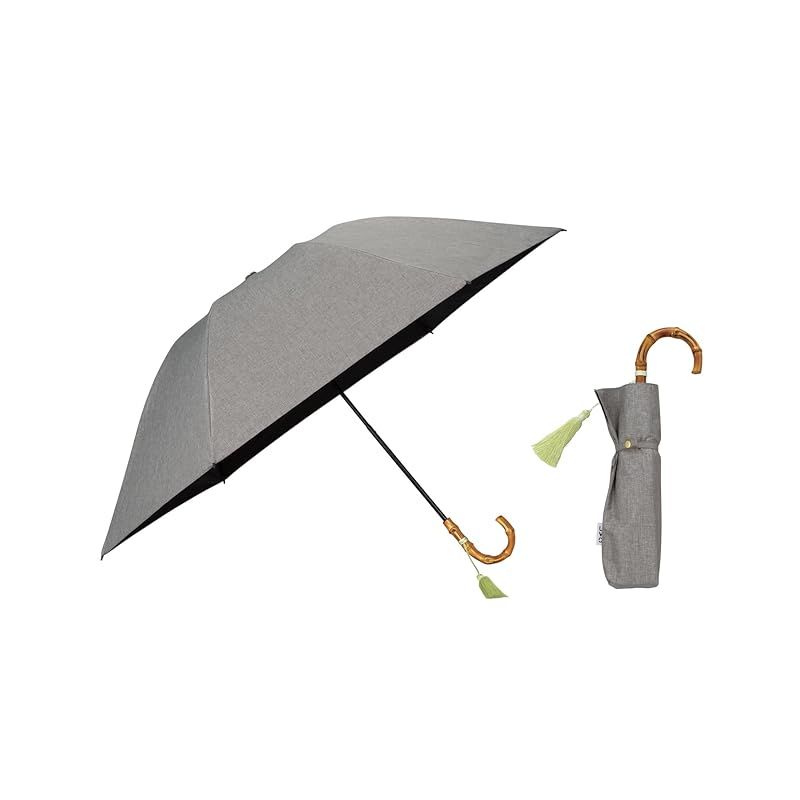 2025 最強の日傘 日傘 UVO ウーボ 3段折 無地タッセル ミニ グレー 遮光率 UVカット率 UPF50＋ 晴雨兼用 耐風 遮熱 折りたたみ傘 親骨55cm 通勤 オシャレ 可愛い 女性 レディース UVO3F-013