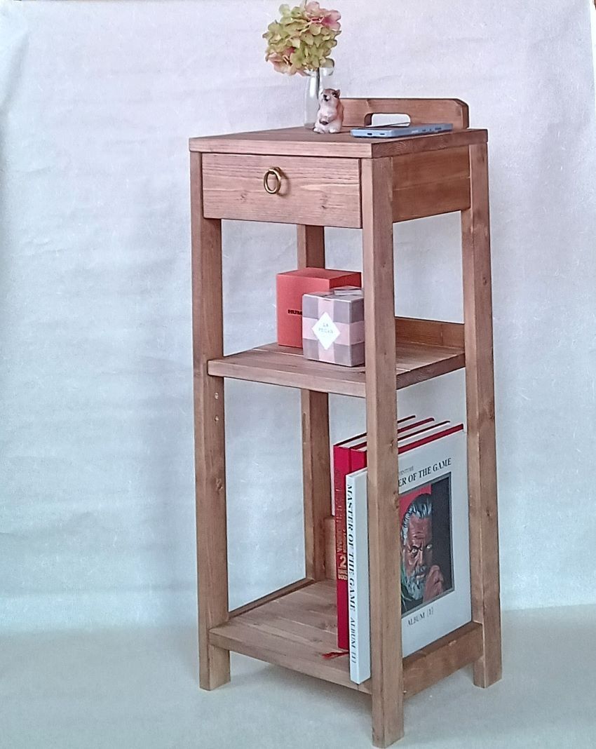 ハンドメイド ナイトテーブル フラワースタンド 電話台 サイドテーブル