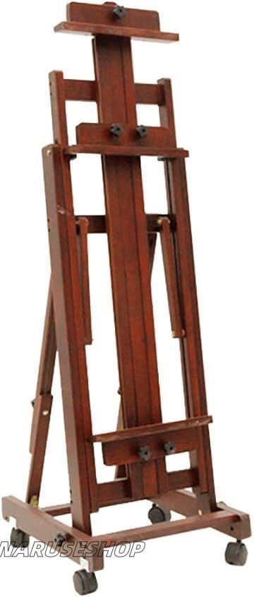 木製の車輪付きイーゼル大型デュアルパーパスペイントスタンドソリッドウッド大型フラットまたはアップライトドローイングホルダー 木製の車輪付きイーゼル大型デュアルパーパスペイントスタンドソリッド