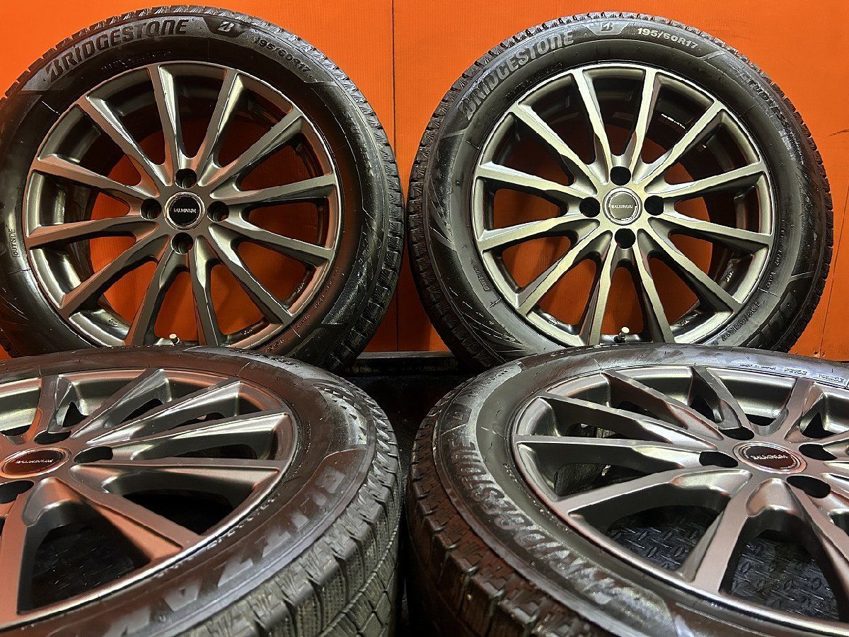 BS BLIZZAK VRX3 195 60R17 スタッドレス BS BALMINUM 17インチ 6J4HPCD100 40 23年製 バリ溝 ライズ ロッキー等 VTG935