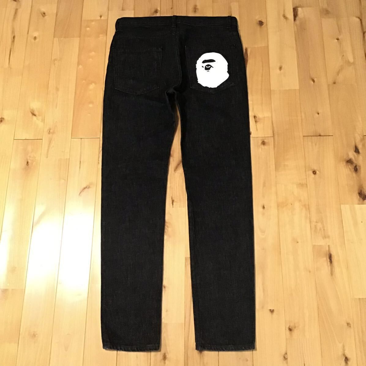 APE HEAD LOGO ブラック デニム パンツ Mサイズ a bathing ape