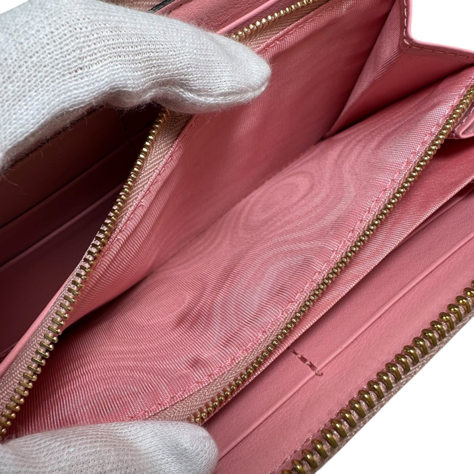 ✨美品✨GUCCI グッチ GGマーモント パイソン ピンク 長財布 ラウンド