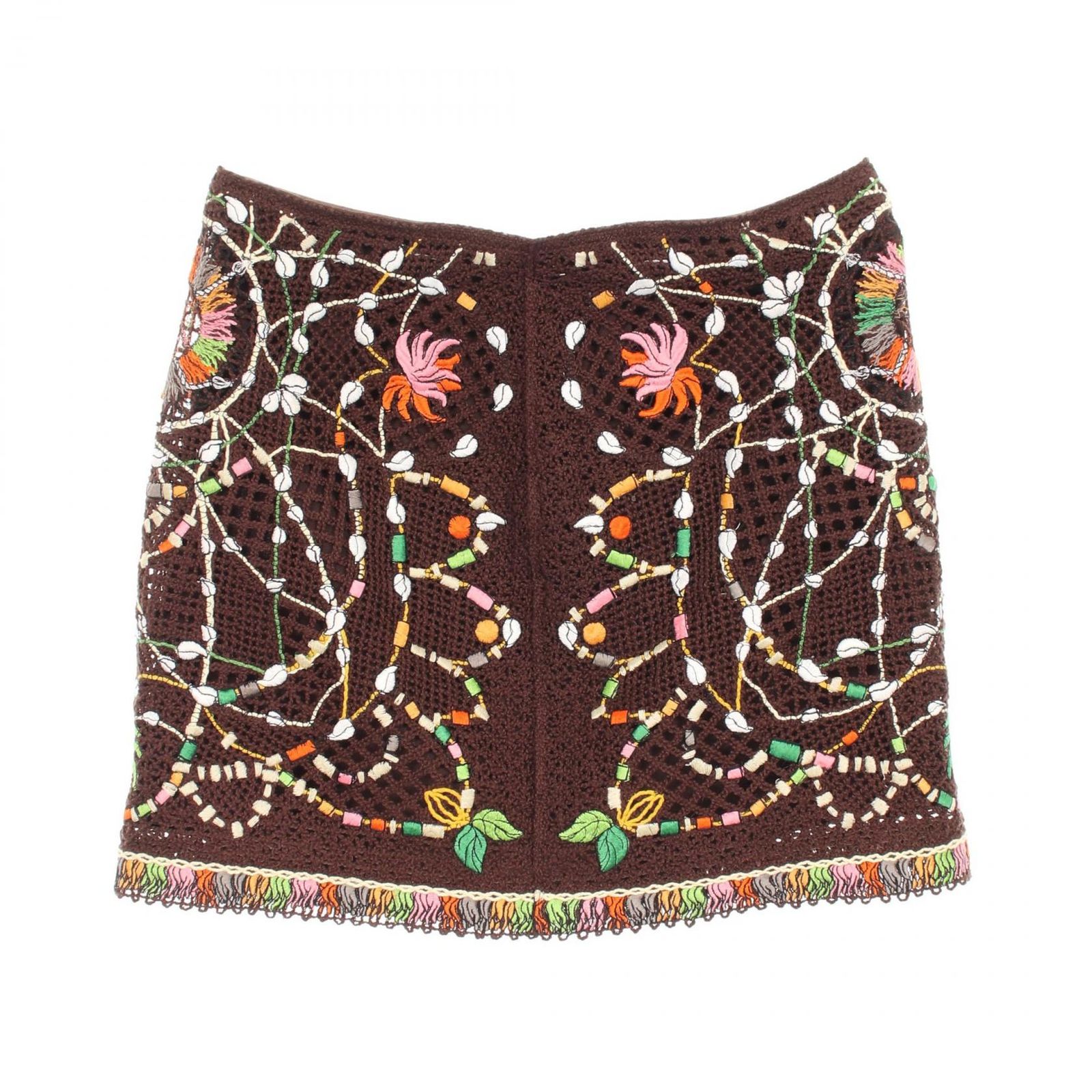 エミリオプッチ Emilio Pucci スカート 茶色 コットン スカート レディース Used A