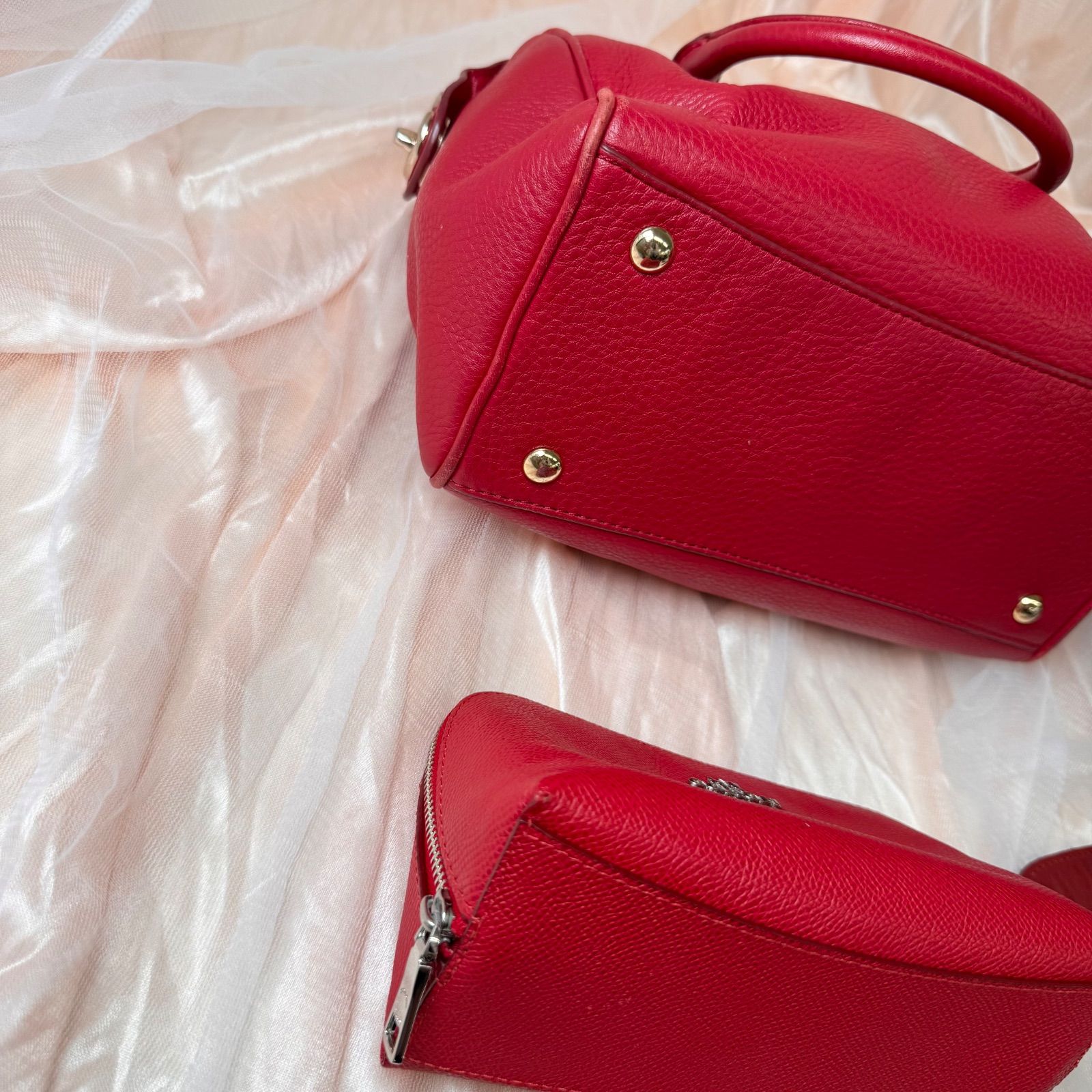 OLD COACH オールド コーチ クラブタンレザー ミニウォレット レッド ビンテージ○オールドコーチレザー財布○210426n8-wlt COACH