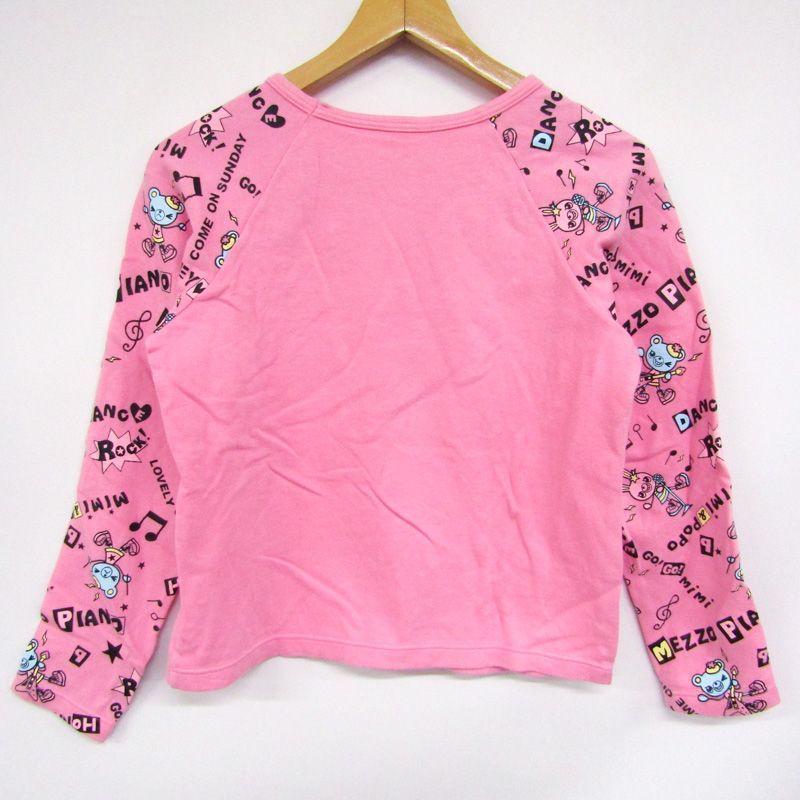 メゾピアノ 長袖Tシャツ ロゴT ラグランT 日本製 キッズ 女の子用 L