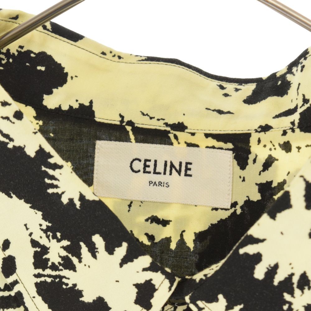 CELINE セリーヌ レーヨン ルーズシャツ 23SSパーム＆タイガープリント 