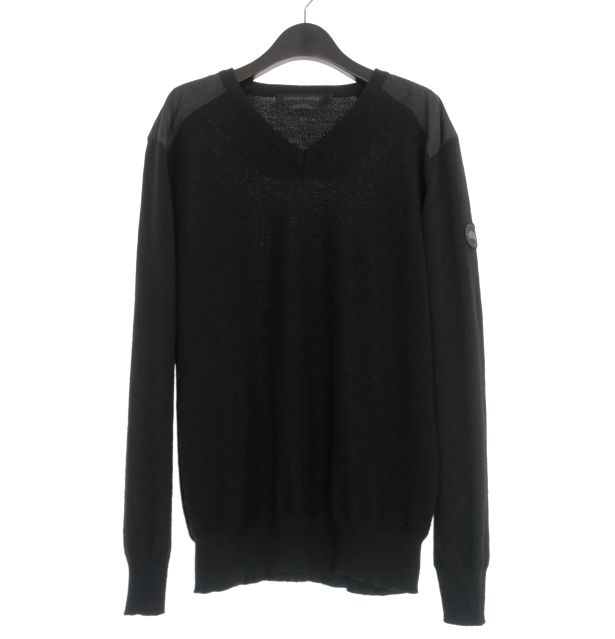カナダグース CANADA GOOSE Mcleod V Neck Sweater Vネックニット セーター 長袖 XL ブラック 黒 6965M