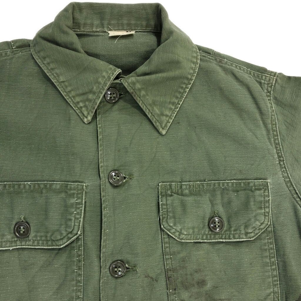 60年代 米軍実物 U.S.ARMY OG-107 コットンサテンシャツ