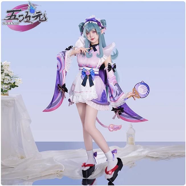 原神 コスプレ 夢見月瑞希 衣装 ウィッグ 靴 扇子 追加可