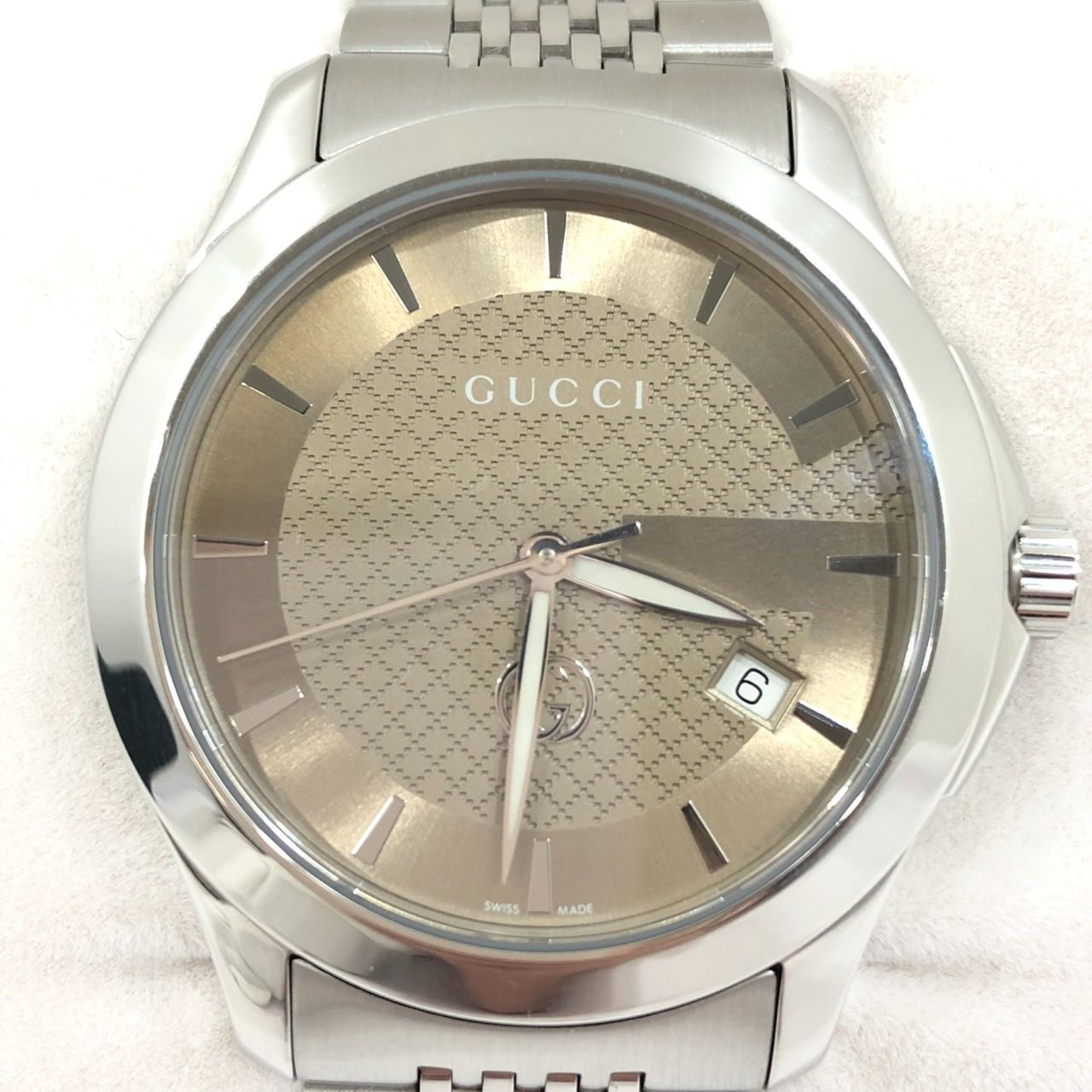 GUCCI クォーツ腕時計 シルバー/ブラウン