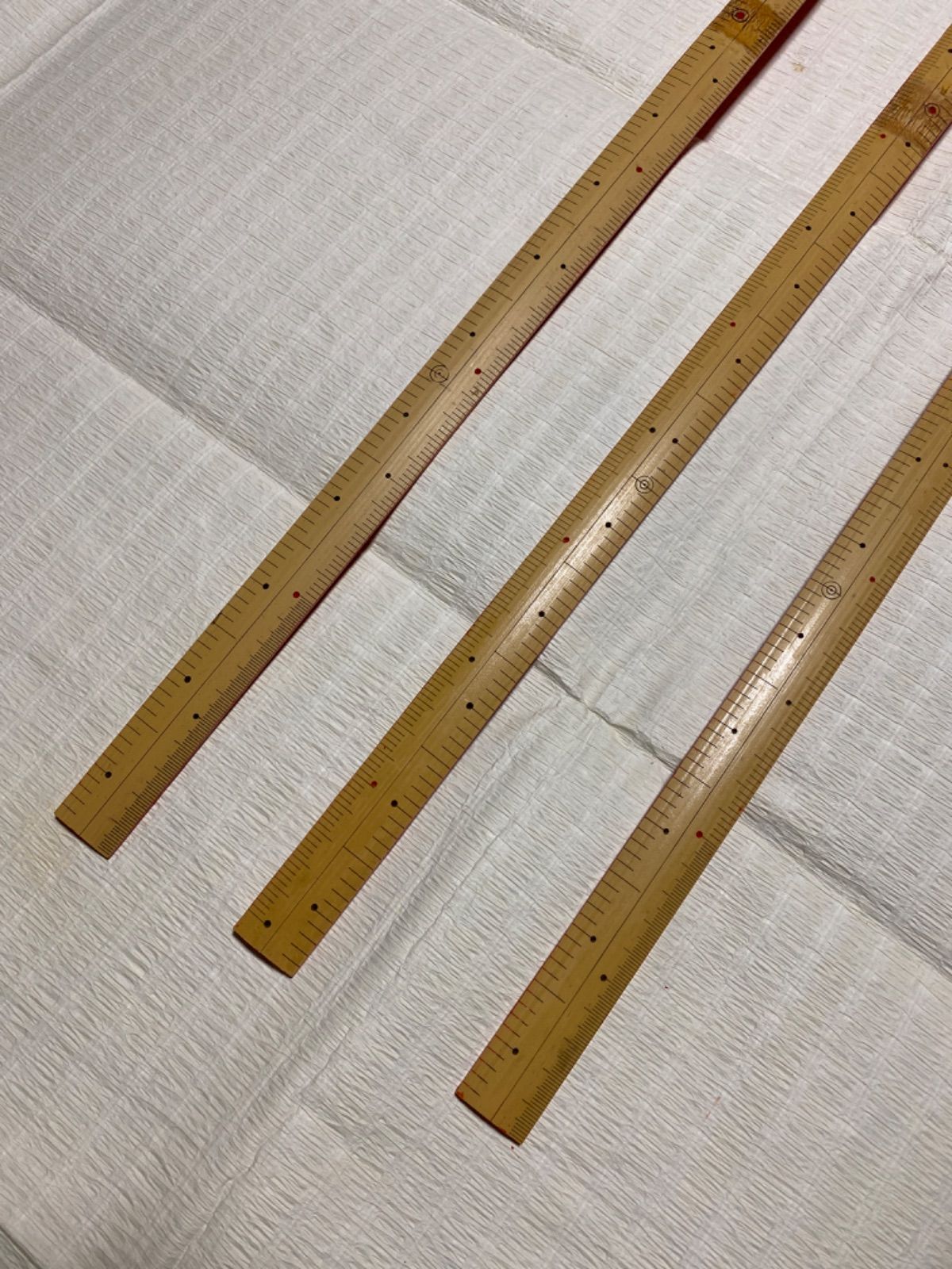 尺・センチ対応ものさし 2尺・75cm 寸 cm付 竹製 定規　３本セット
